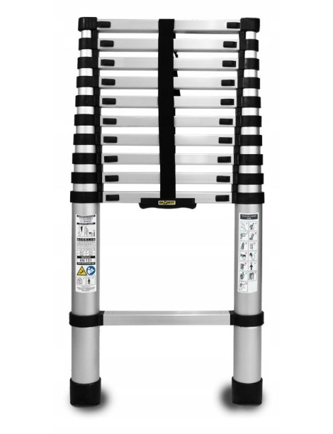 Teleskopiskās kāpnes alumīnija 125kg 11 pak. 3.2m DRABEST Teleskopiskās kāpnes alumīnija 125kg 11 pak. 3.2m DRABEST
