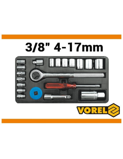 Komplekts 3/8; 1/2 . 4-17mm 