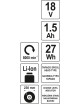 Bezvada trimmeris 18 V