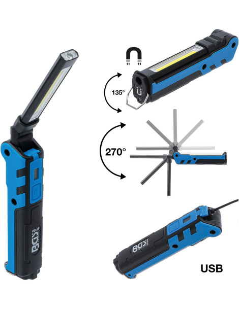 BGS Darba lampa bezvada COB LED | 360LM BGS Darba lampa bezvada COB LED | 360LM
