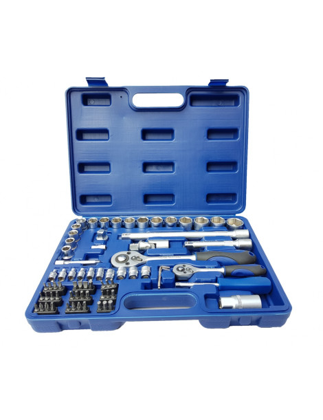 Atslēgu komplekts Cr-V | 6,3 mm (1/4 ") + 12,5 mm (1/2") | 72 vienības