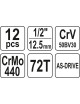 Komplekts 1/2" ar 12 piederumiem