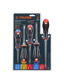 Truper Skrūvgriežu komplekts ar ergonomisku rokturi, 5 gab. Truper Skrūvgriežu komplekts ar ergonomisku rokturi, 5 gab.