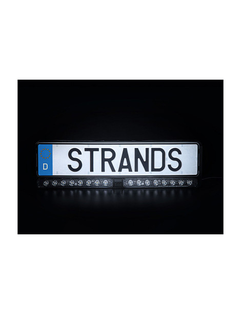 STRANDS numurzīmes rāmis ar iestrādātu LED dubulto bāru 